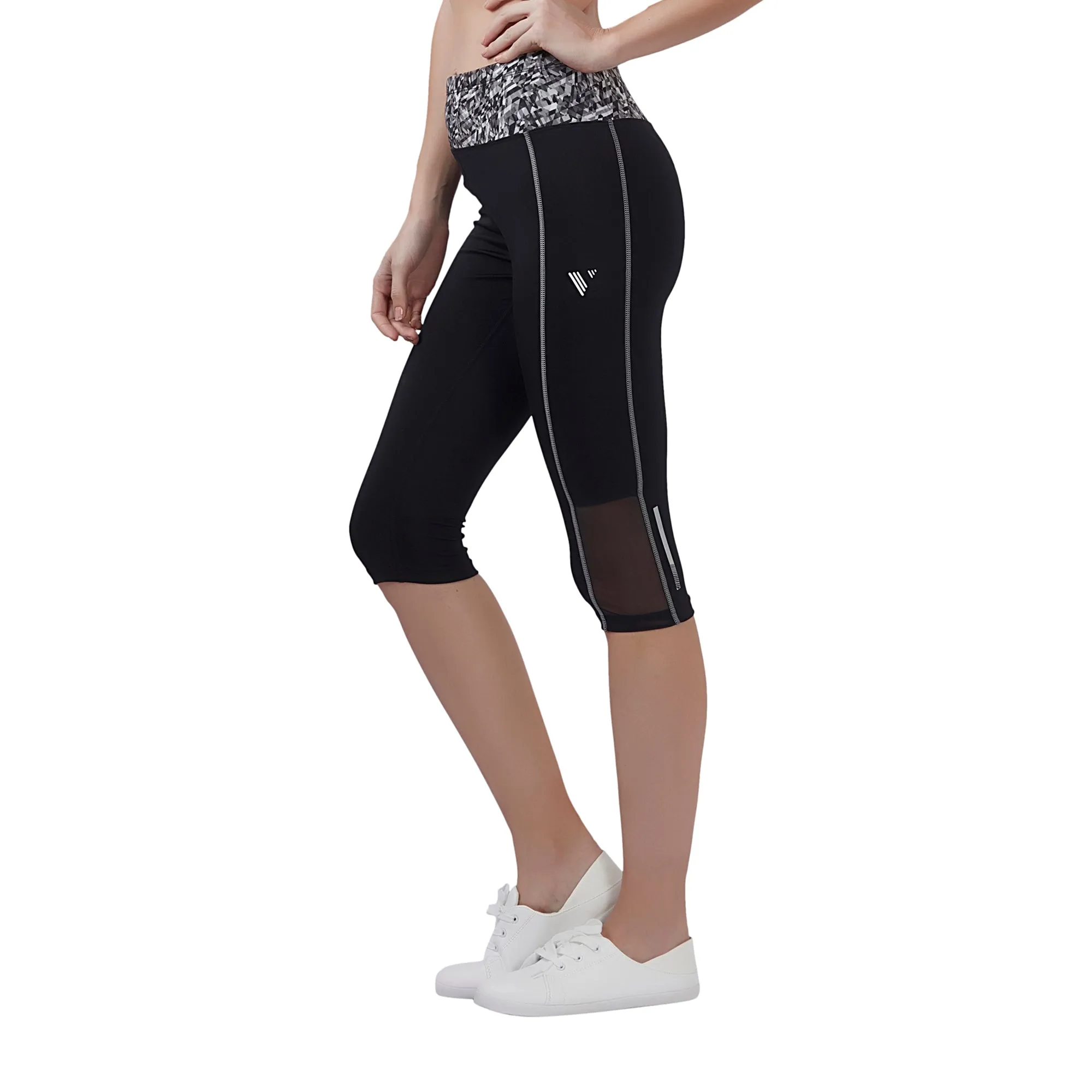 Energía (Built-In Pocket) Women 3/4TH LEGGING (Mid Rise Waistband with hydro-dry Tech)