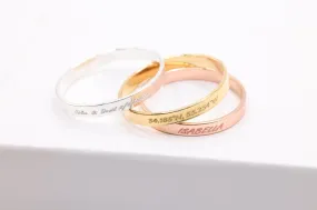 Engraved Rings, Gold Plated Sterling Silver