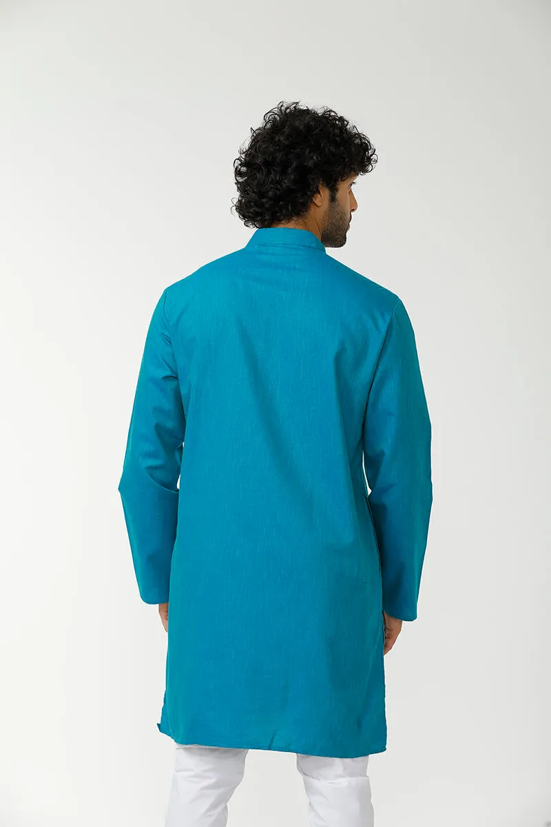 Exotic - Sky Blue Long Kurta For Mens | Uathaym