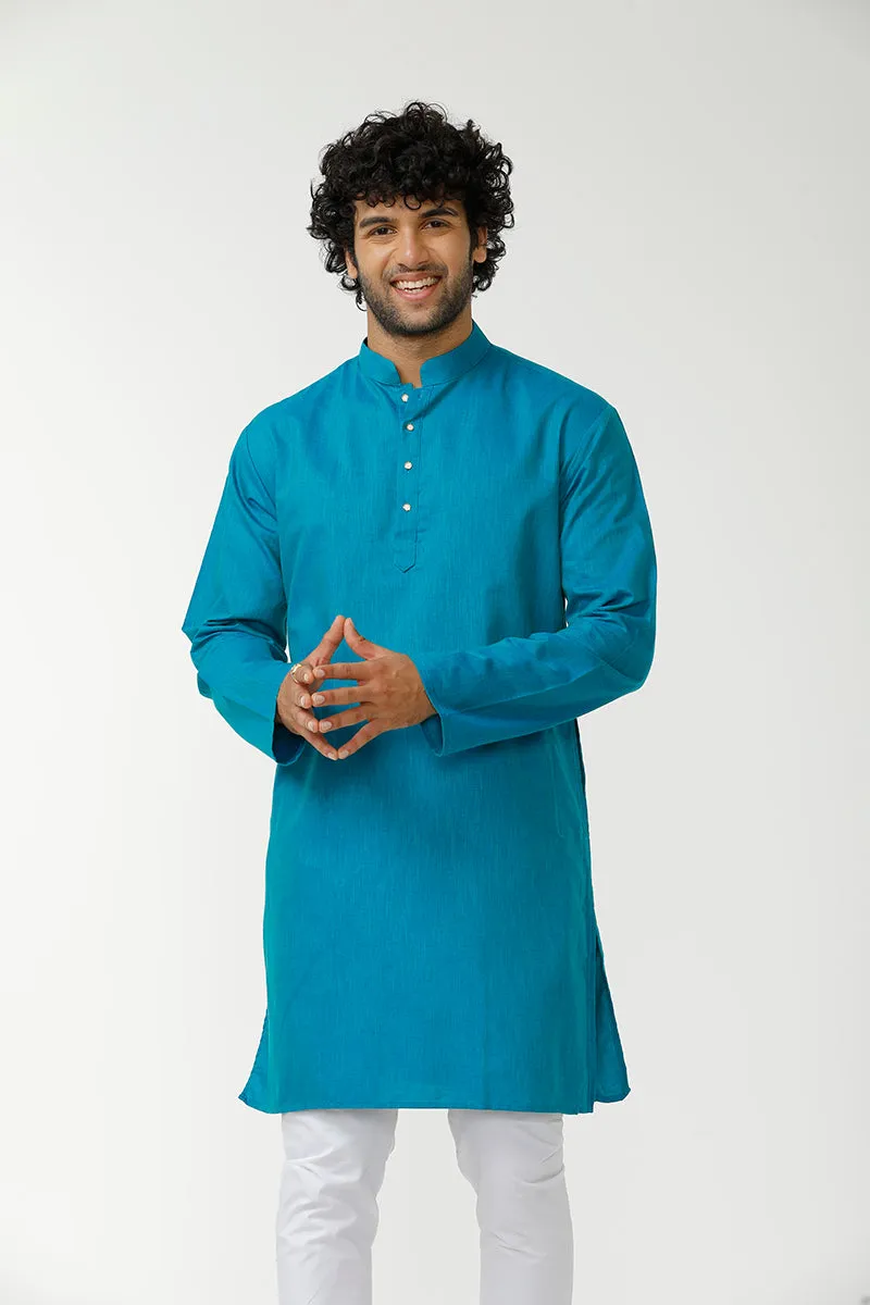 Exotic - Sky Blue Long Kurta For Mens | Uathaym