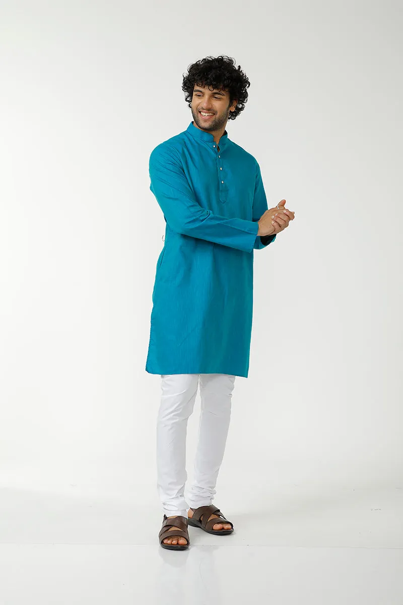 Exotic - Sky Blue Long Kurta For Mens | Uathaym