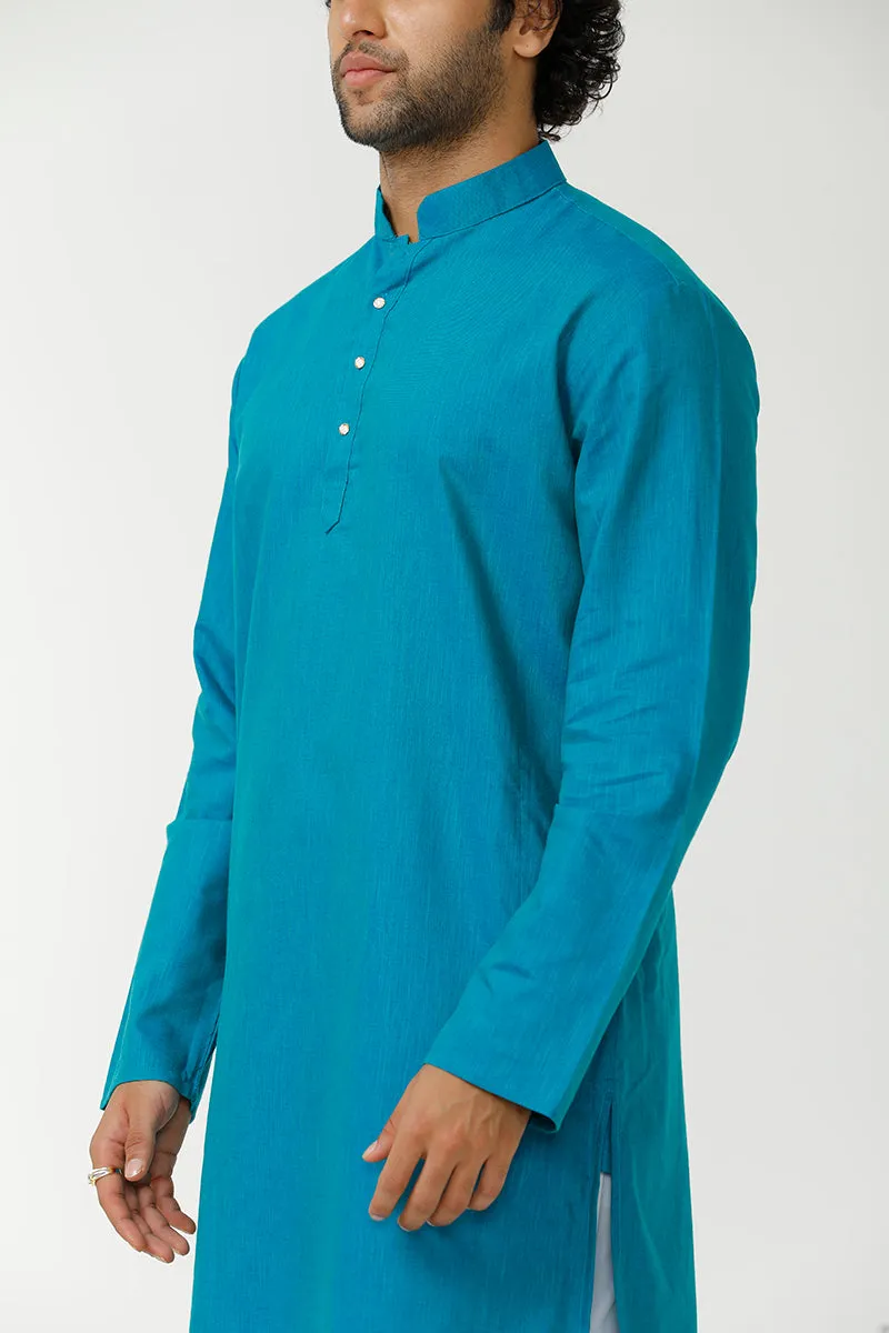 Exotic - Sky Blue Long Kurta For Mens | Uathaym