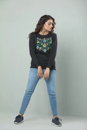 FLORAL EMBROIDERED SWEATSHIRT