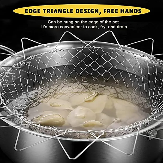 Foldable Stainless Steel Deep Fry Basket