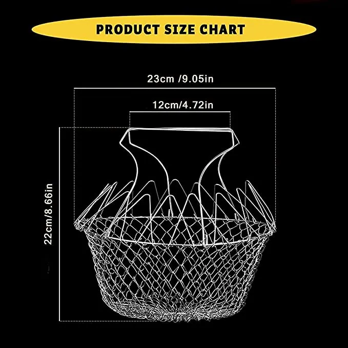 Foldable Stainless Steel Deep Fry Basket