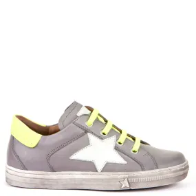 Froddo low velcro sneaker - grey star neon