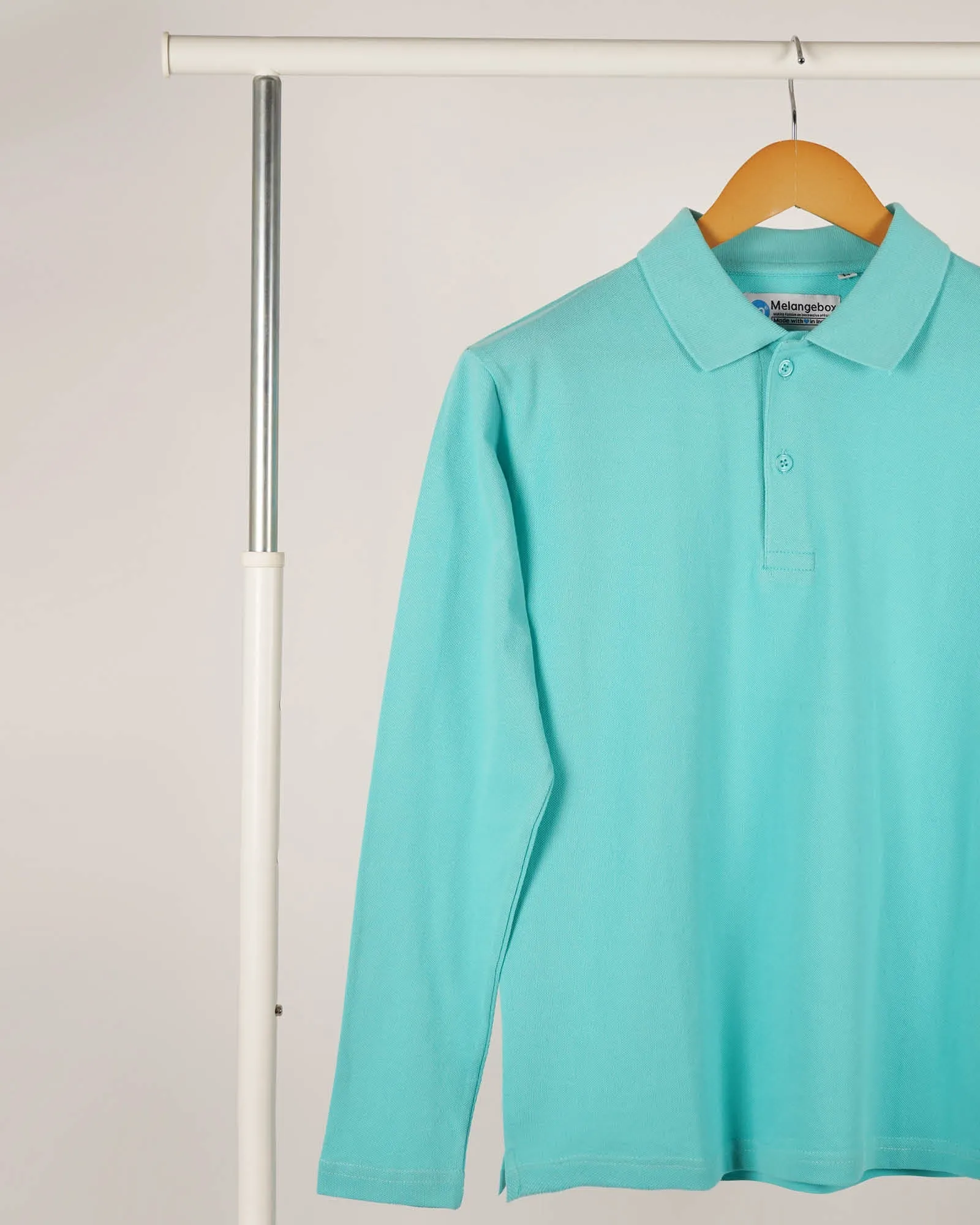 Full Sleeves Polo: Robin Egg Blue