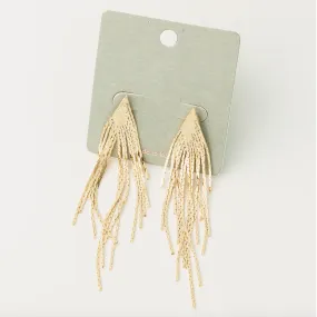 Gold Dipped Fringe 70's Dangle Earrings