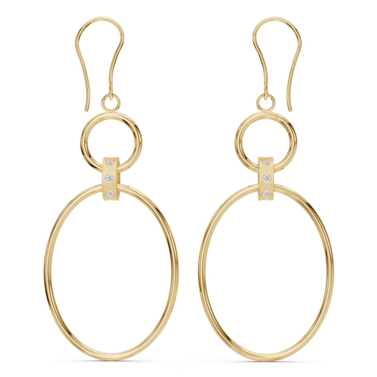 Gold Drop Loop Earrings