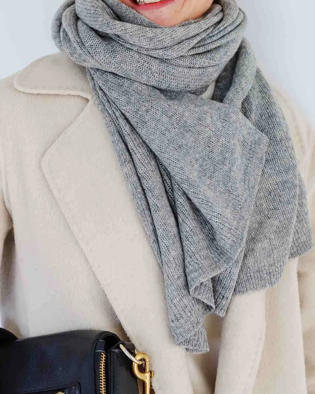 Grey Cashmere Featherlight Scarf