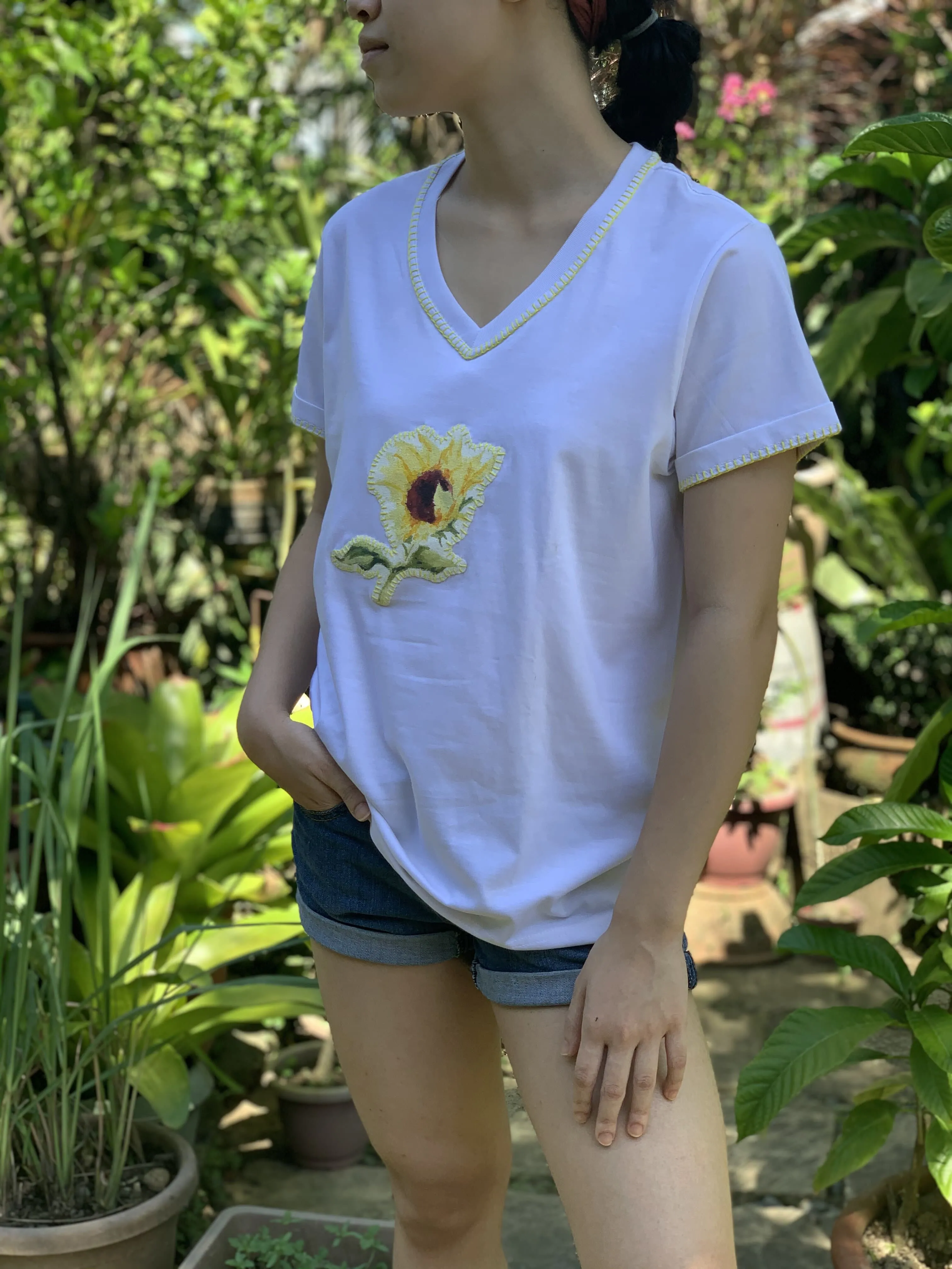 Hand-Painted Shirt (Sunflower)