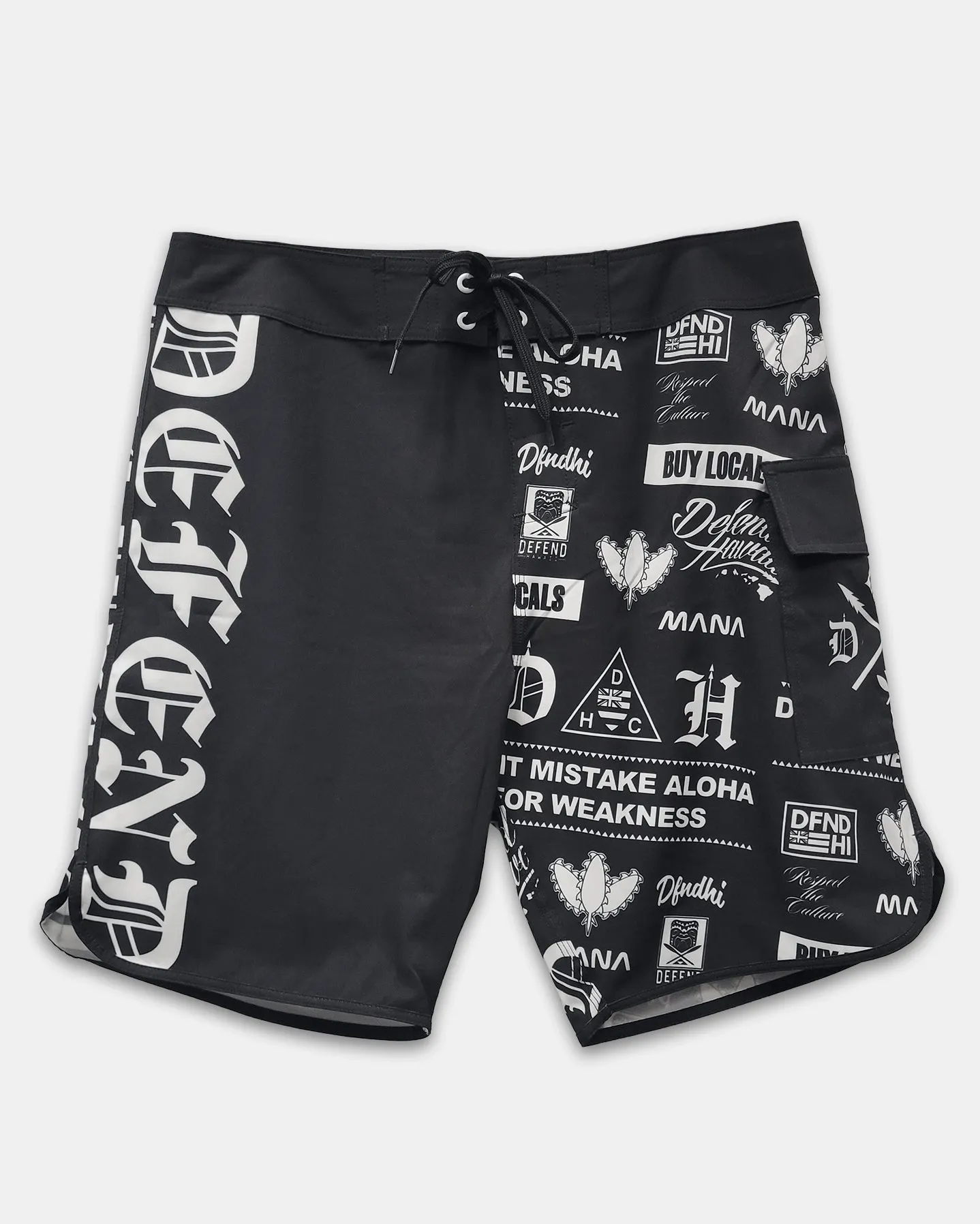 HAWAI'I KINE TINGS Black Boardshort