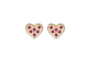 Heart Ruby Studs