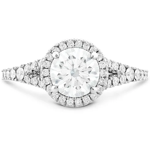 Hearts On Fire Transcend Premier Halo Split Shank Diamond Engagement Ring