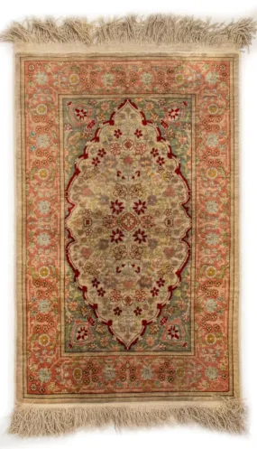 Hereke Silk Prayer Rug 3' x 1.5'