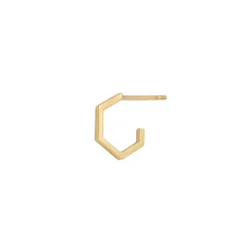 Hex Earring - 14k Yellow Gold