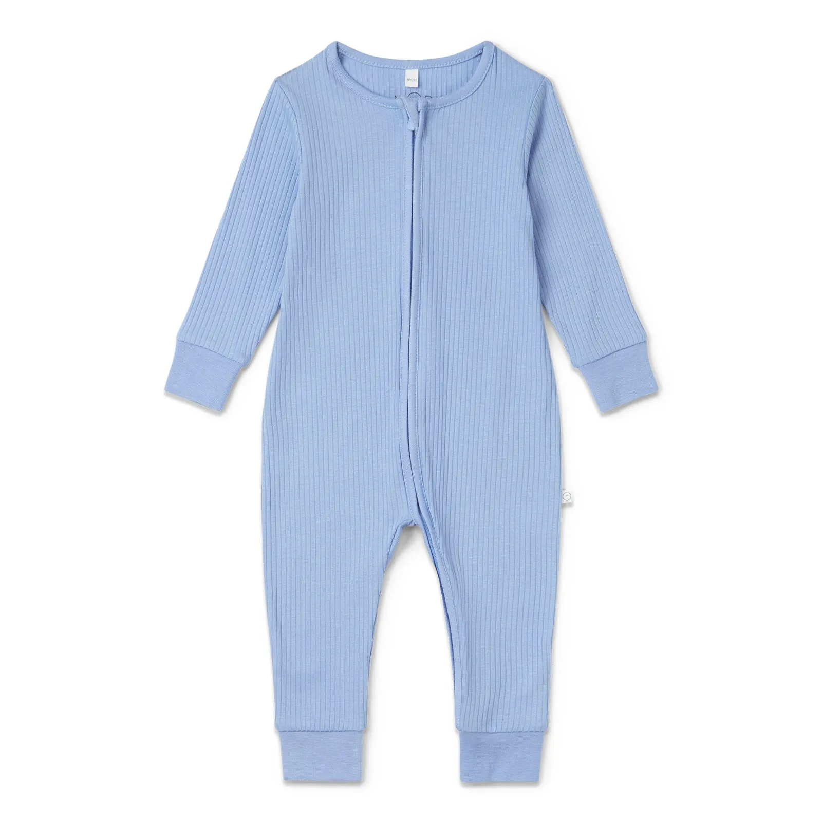 Hydrangea Ribbed Clever Zip Baby Pajamas