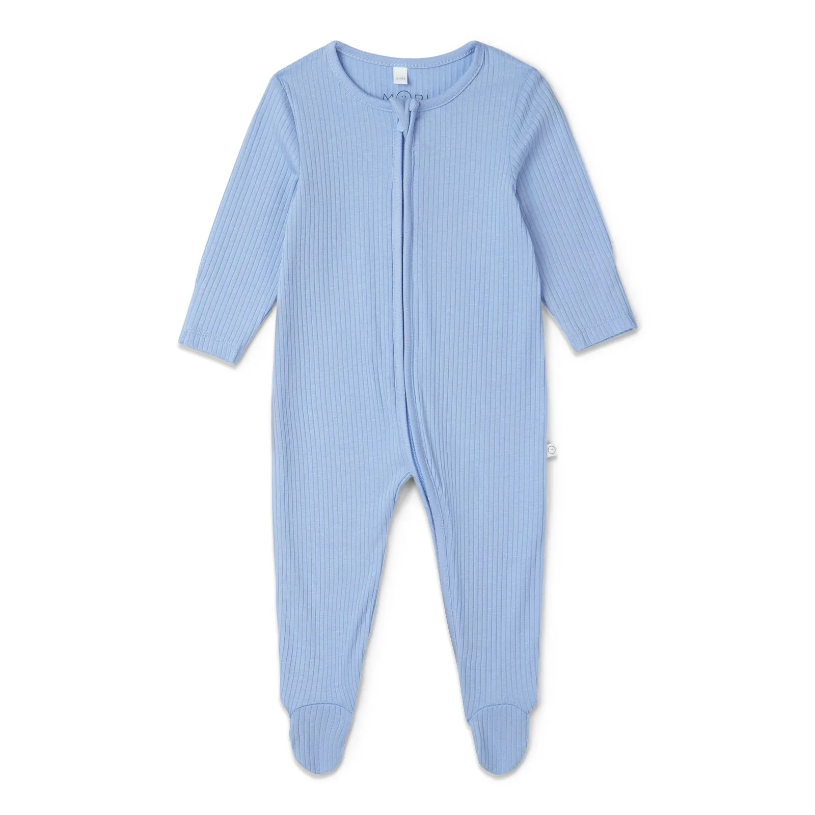 Hydrangea Ribbed Clever Zip Baby Pajamas