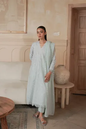 ICE BLUE KALIDAAR EMBROIDERED SET-RAMADAN EDIT