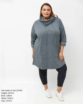 Isla cowl neck dress - charcoal grey