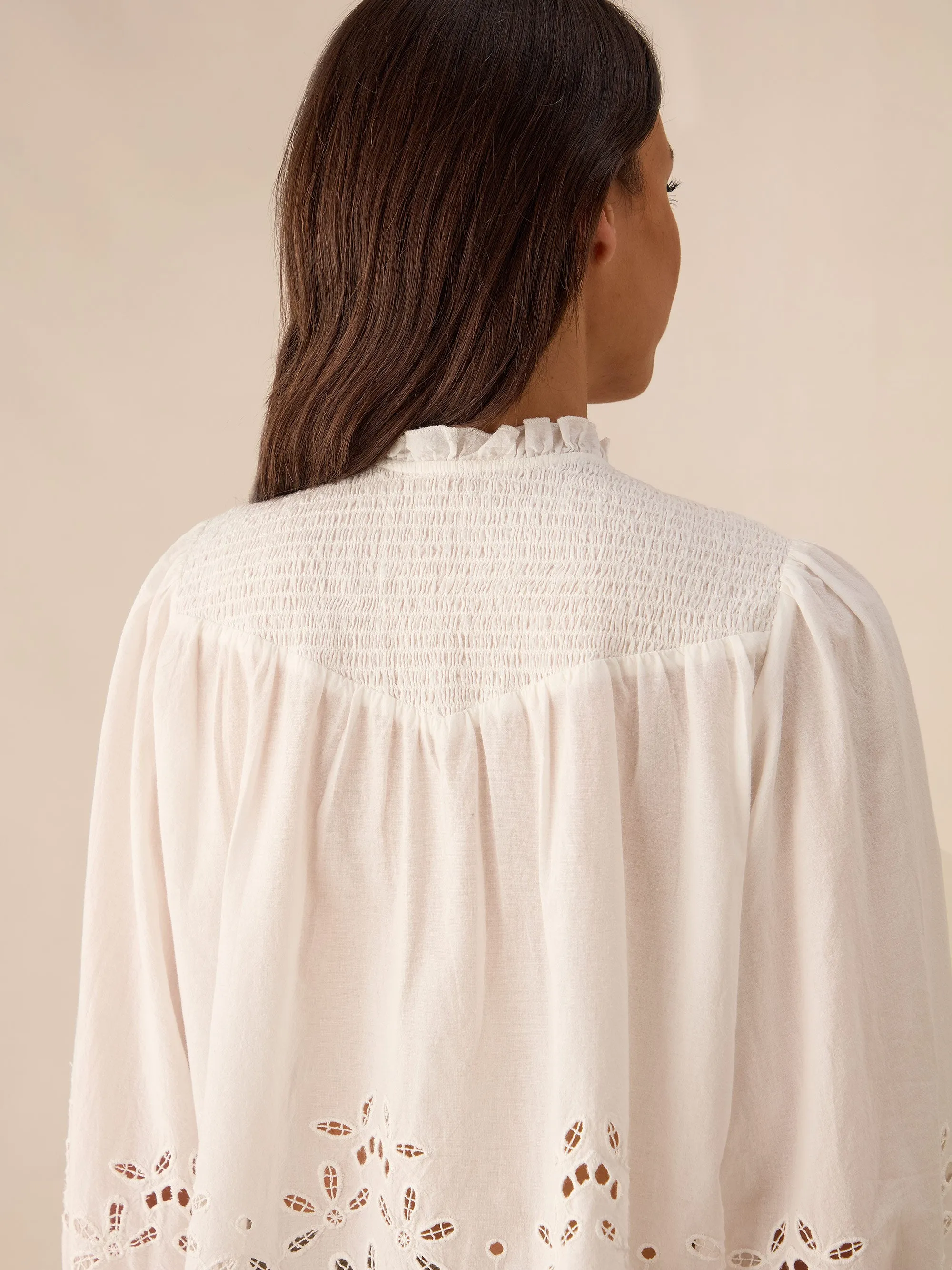 Ivory Cut-Out Broderie Blouse