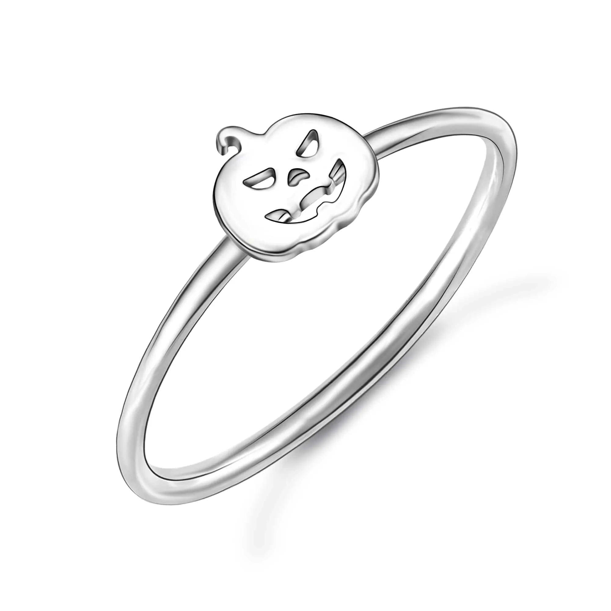 Jack-o-Lantern Pumpkin Ring Sterling Silver