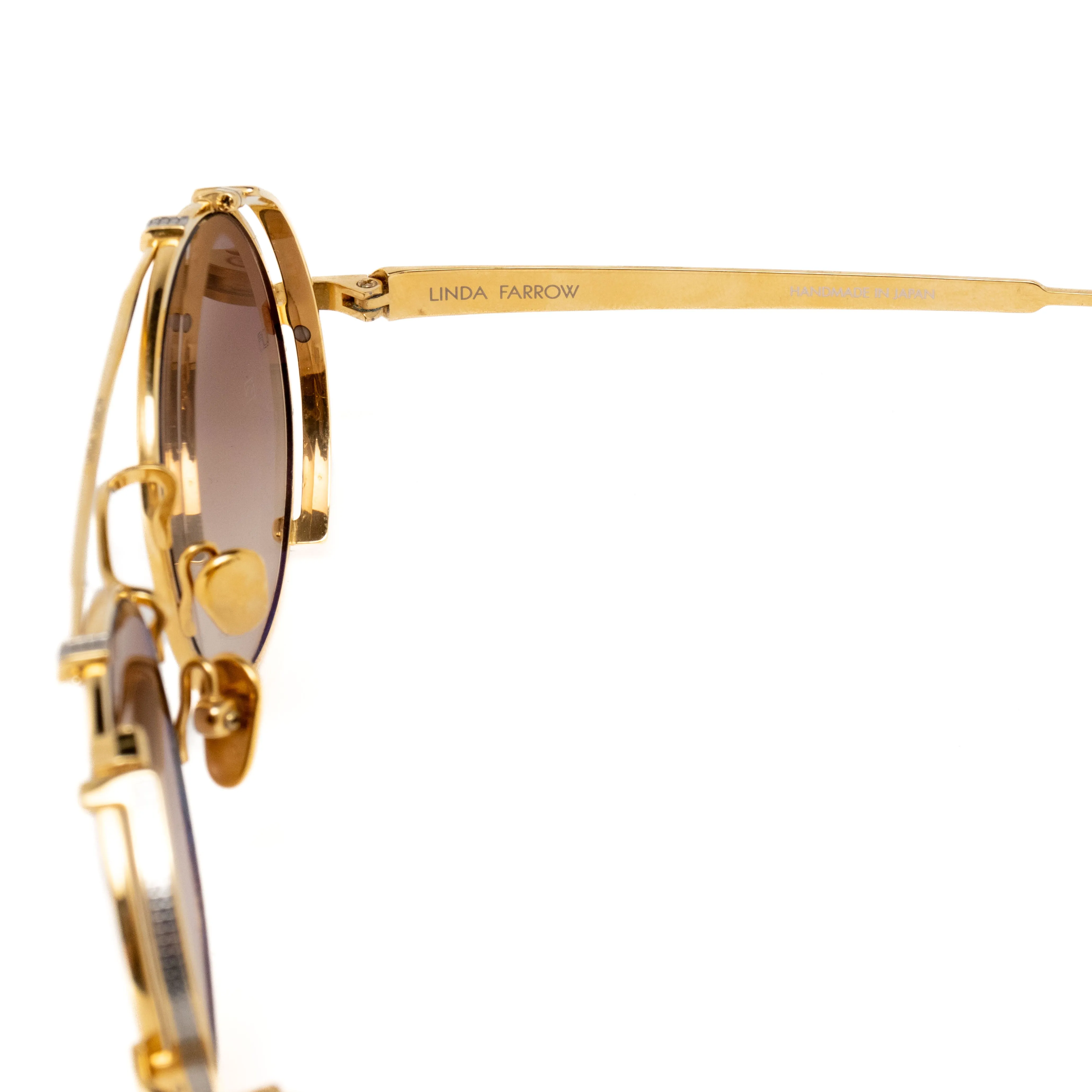 Jimi Oval Yellow Gold and 1 C2 Fine Chain Sunglasses