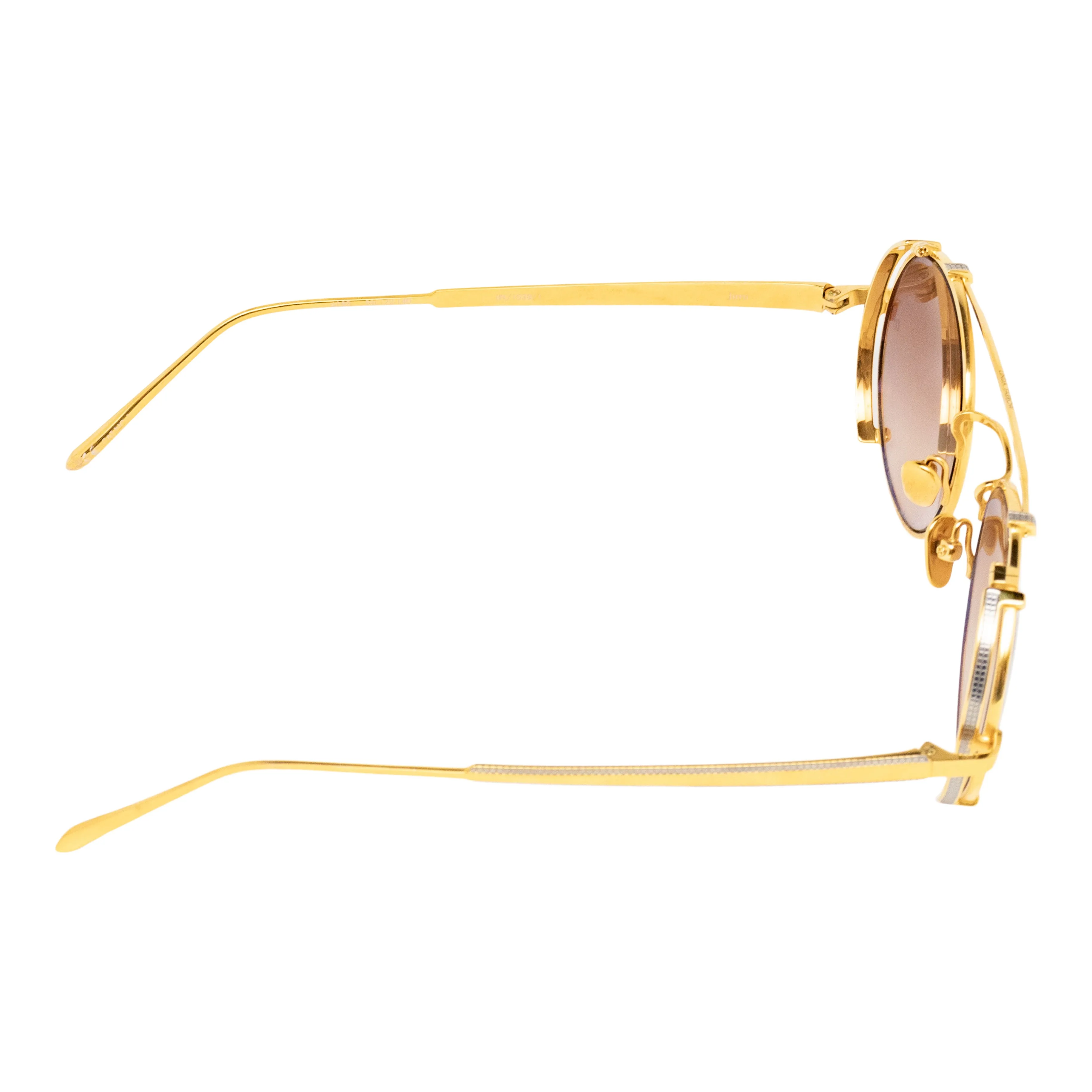 Jimi Oval Yellow Gold and 1 C2 Fine Chain Sunglasses