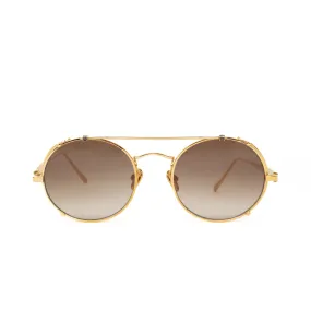 Jimi Oval Yellow Gold and 1 C2 Fine Chain Sunglasses