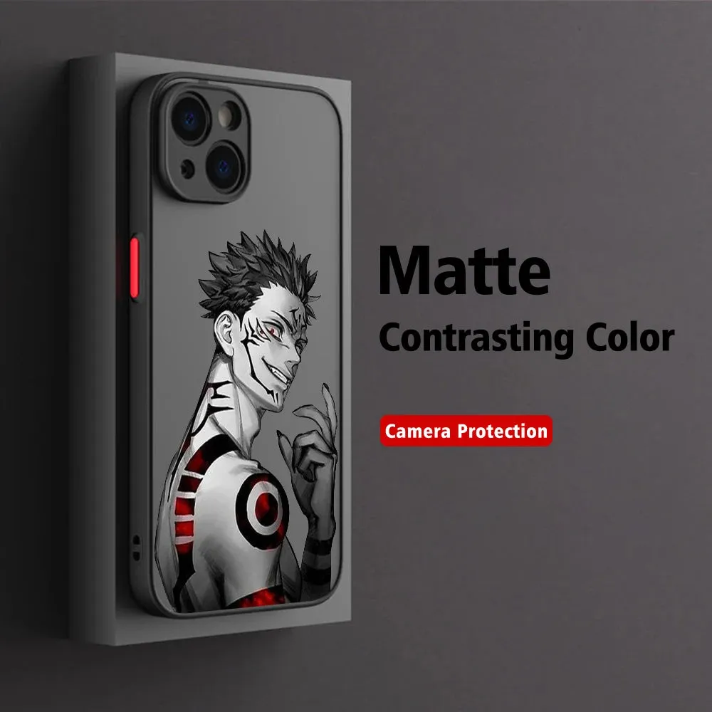 Jujutsu Kaisen Gojō Satoru Sukuna Phone Case For iPhone 15 14 13 12 11 Pro Max X XR XSMax 7 8 Plus Matte Transparent Back Cover