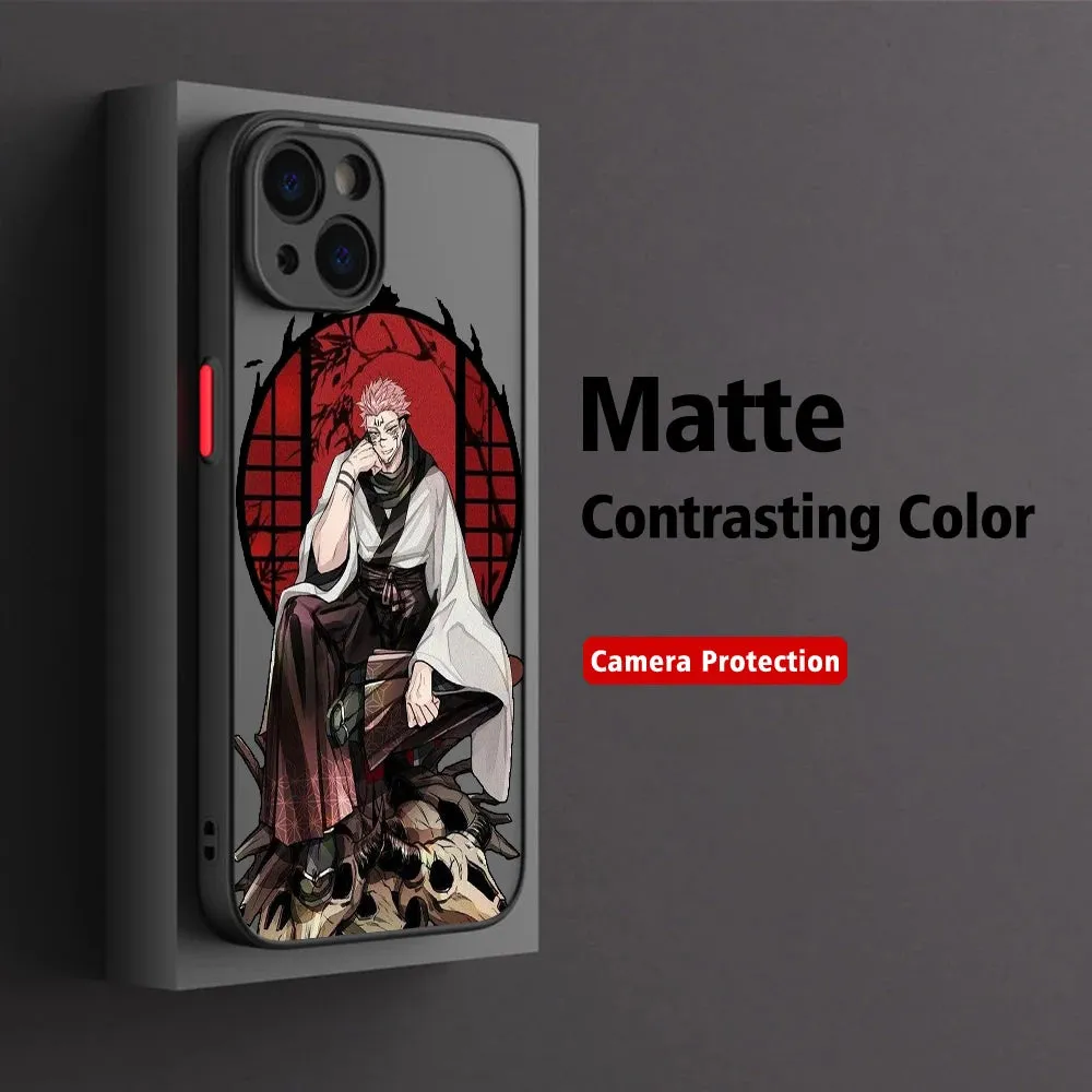 Jujutsu Kaisen Gojō Satoru Sukuna Phone Case For iPhone 15 14 13 12 11 Pro Max X XR XSMax 7 8 Plus Matte Transparent Back Cover