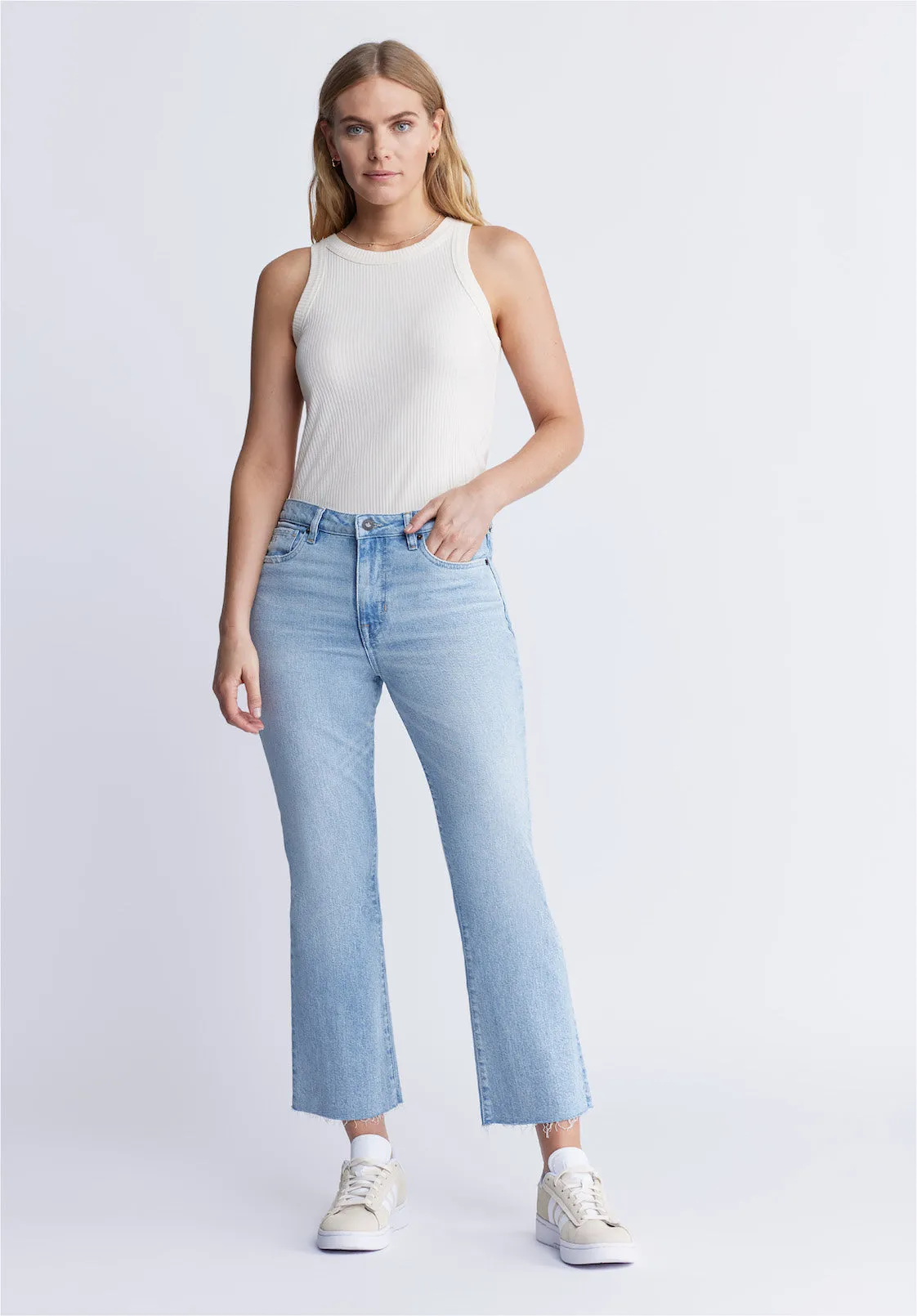 Kim Kick Crop Women's Jeans in Vintage Blue - BL15973