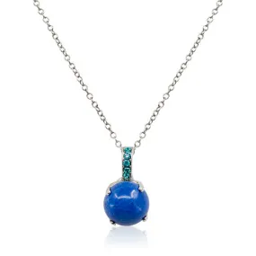 Lapis Lazuli Swarovski Crystal Pendant Necklace by AMARO