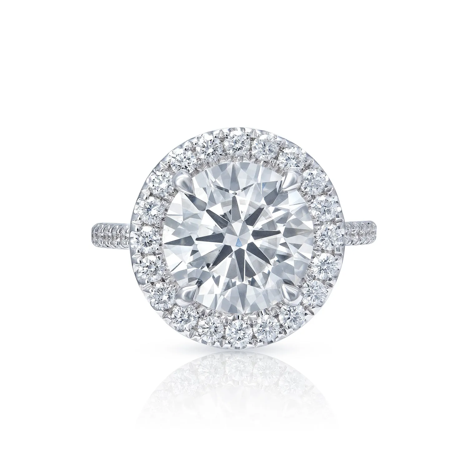 Layne 5 Carat H SI2 Round Brilliant Lab Grown Diamond Engagement Ring Halo in 18k White Gold