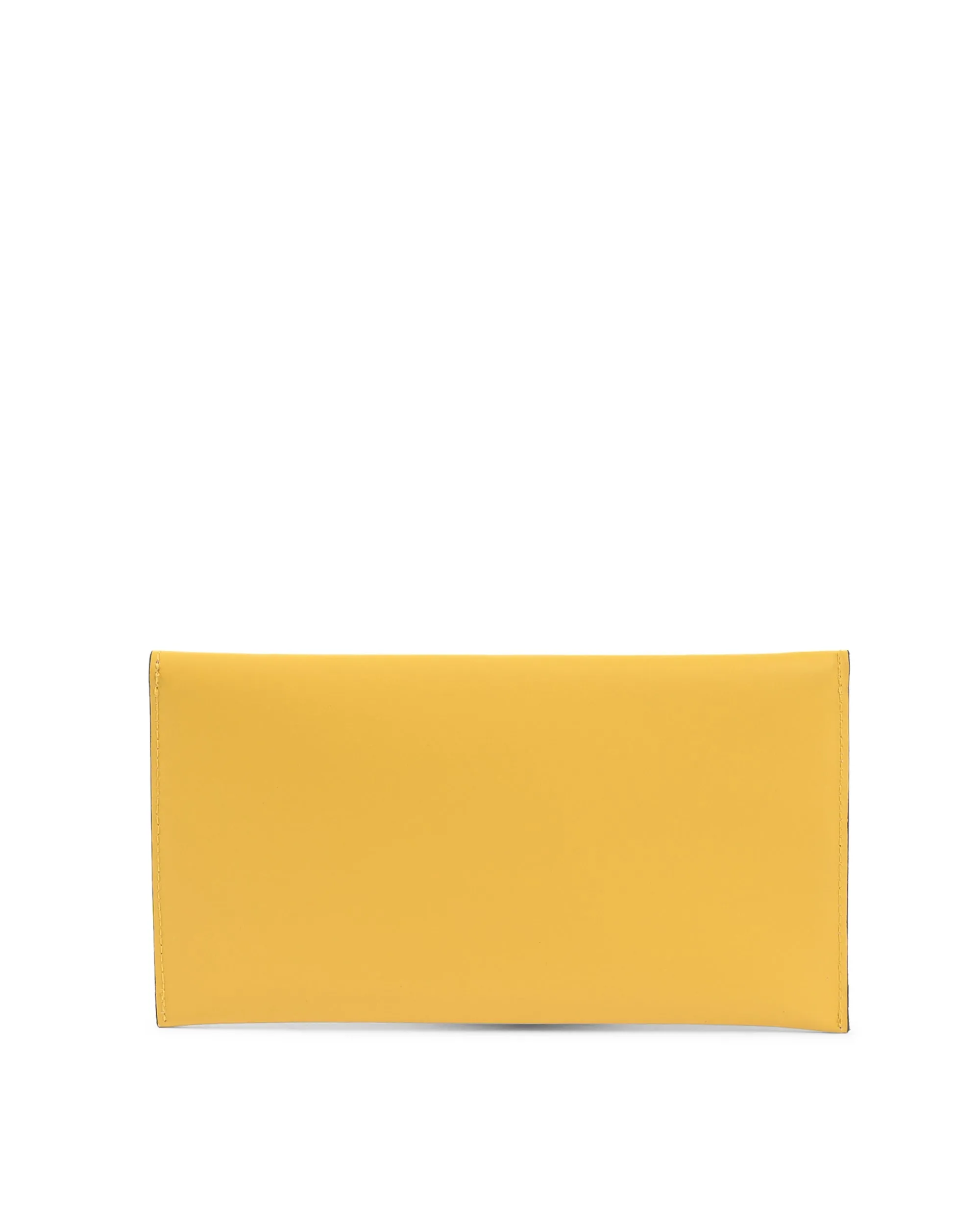 Leather Envelope Clutch Yellow