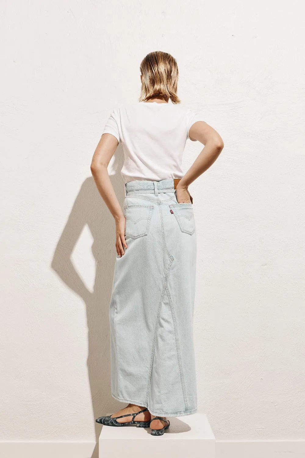 Levi's Long Icon Midi Skirt Light Blue