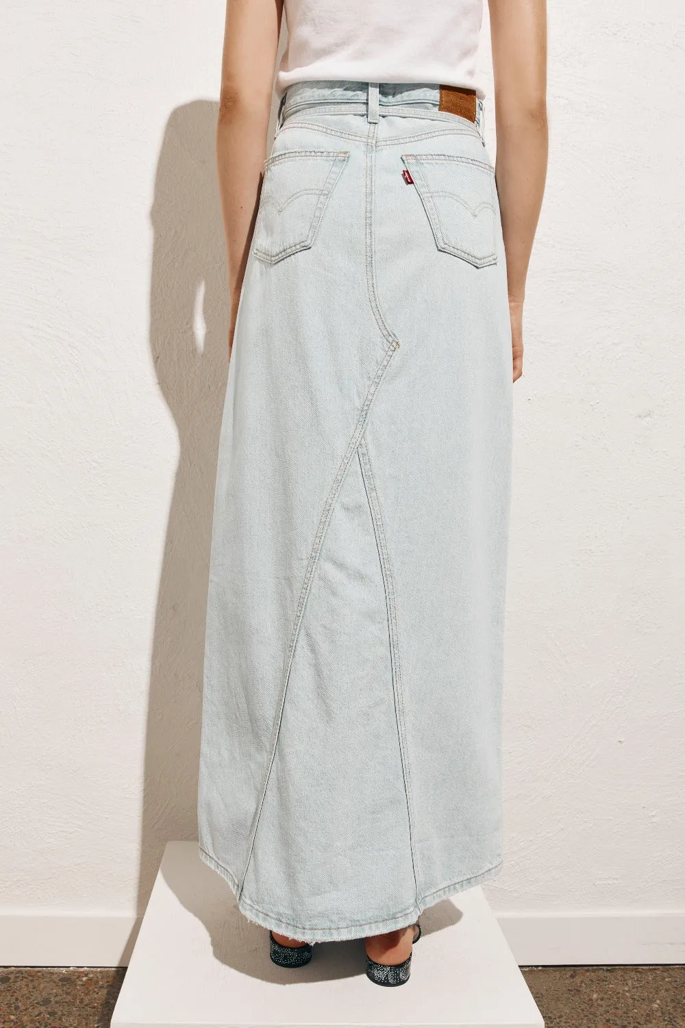 Levi's Long Icon Midi Skirt Light Blue