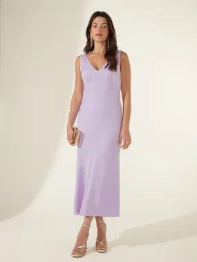 Lilac Jacquard Bias Midi Dress