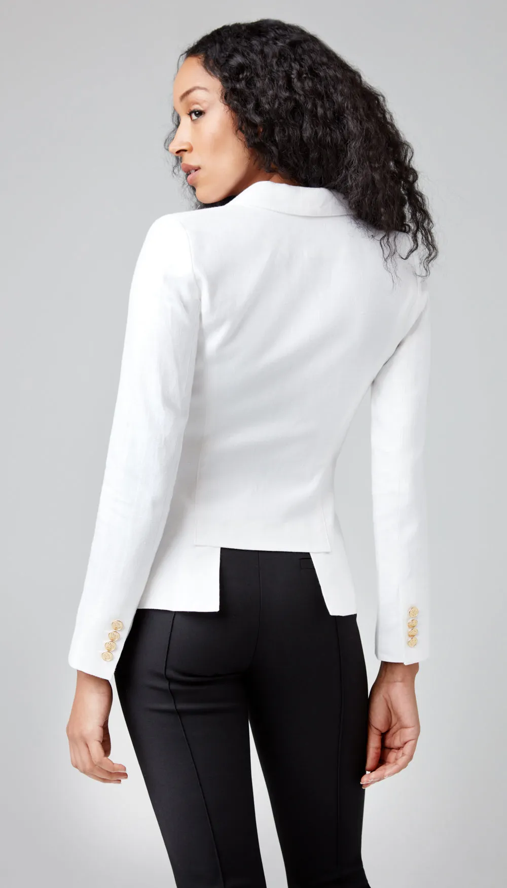 Linen Duchess Blazer White