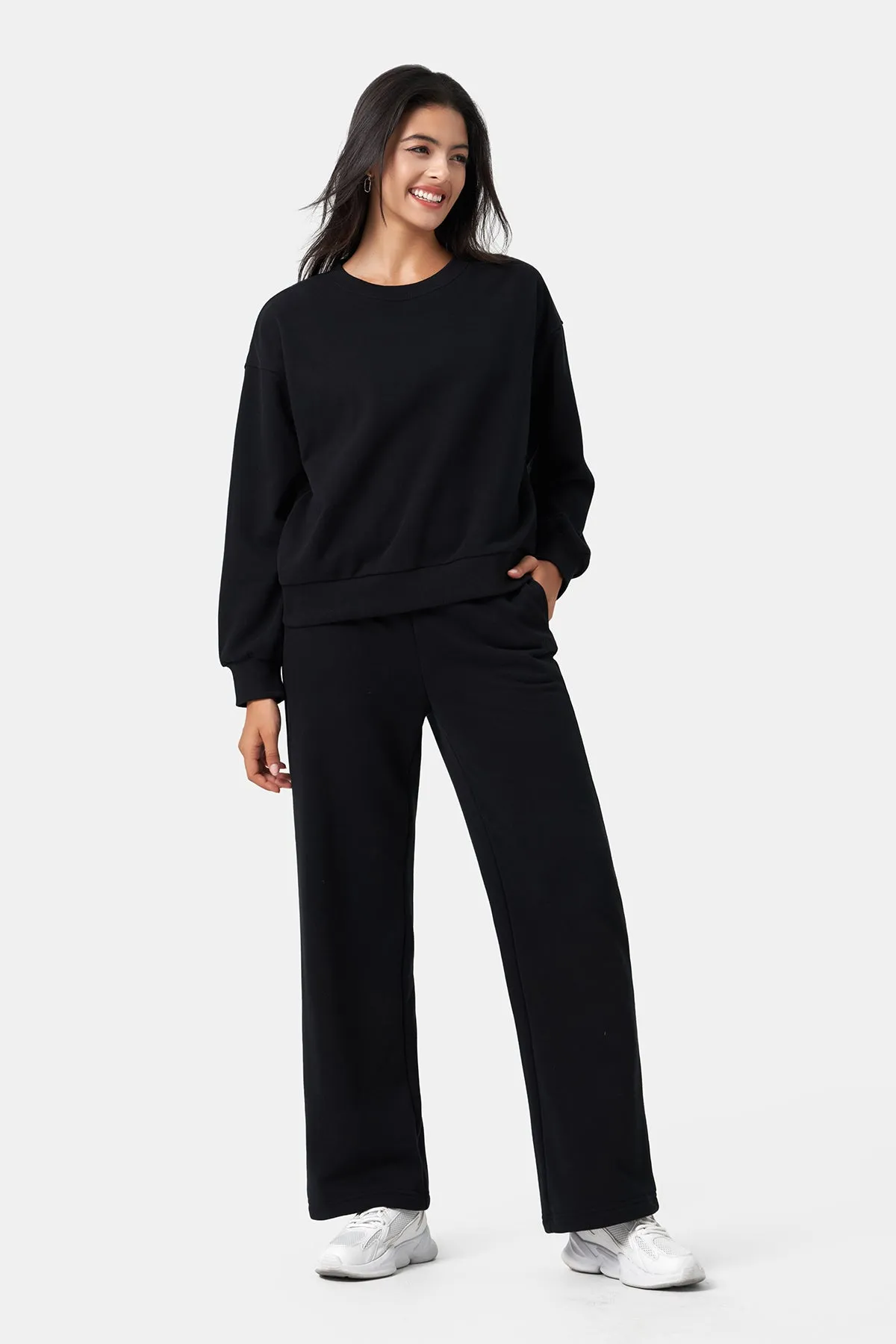 Loose-Fit Straight-Leg Long Sweatpants