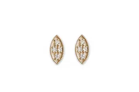 Marquise Diamond Leaf Studs