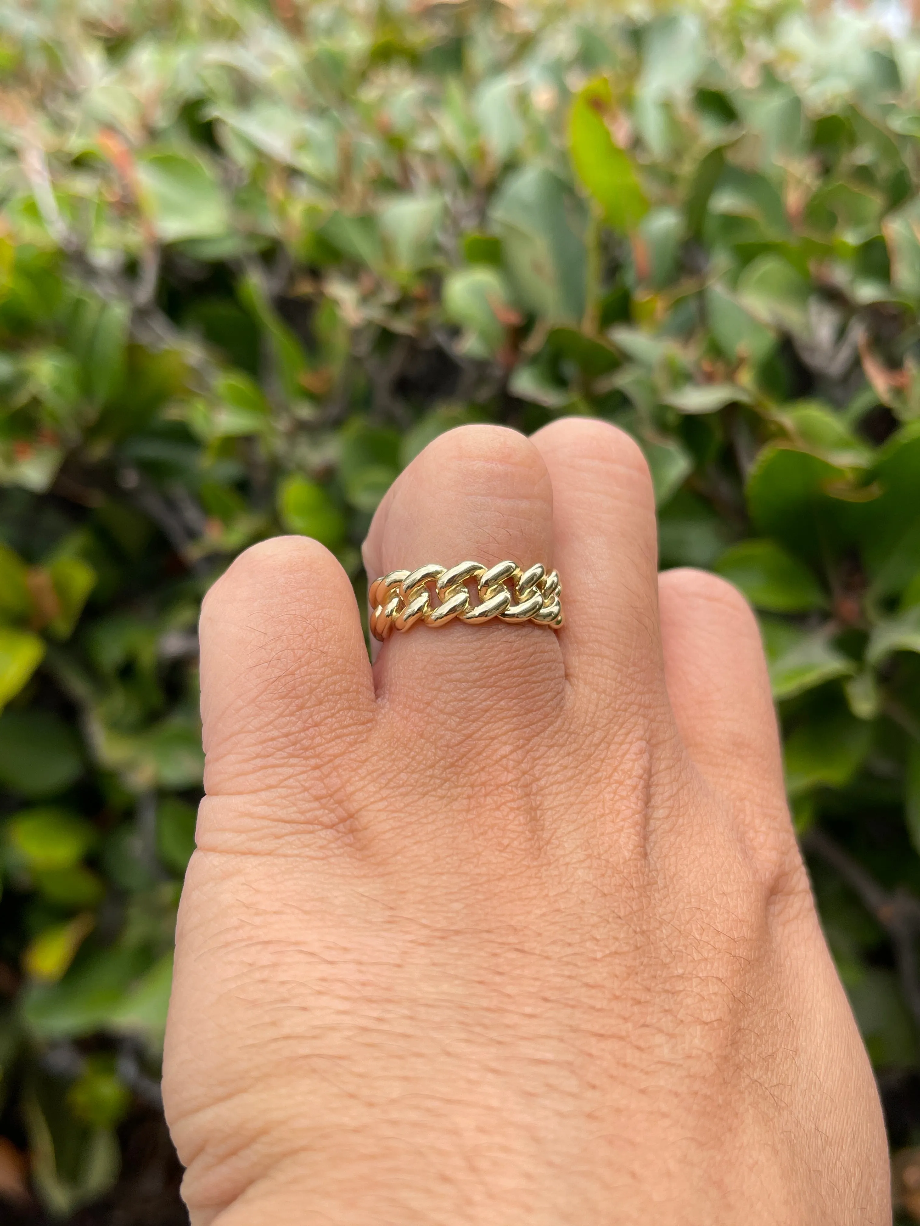 Men's Cuban Link Ring Solid 14K Gold MR005