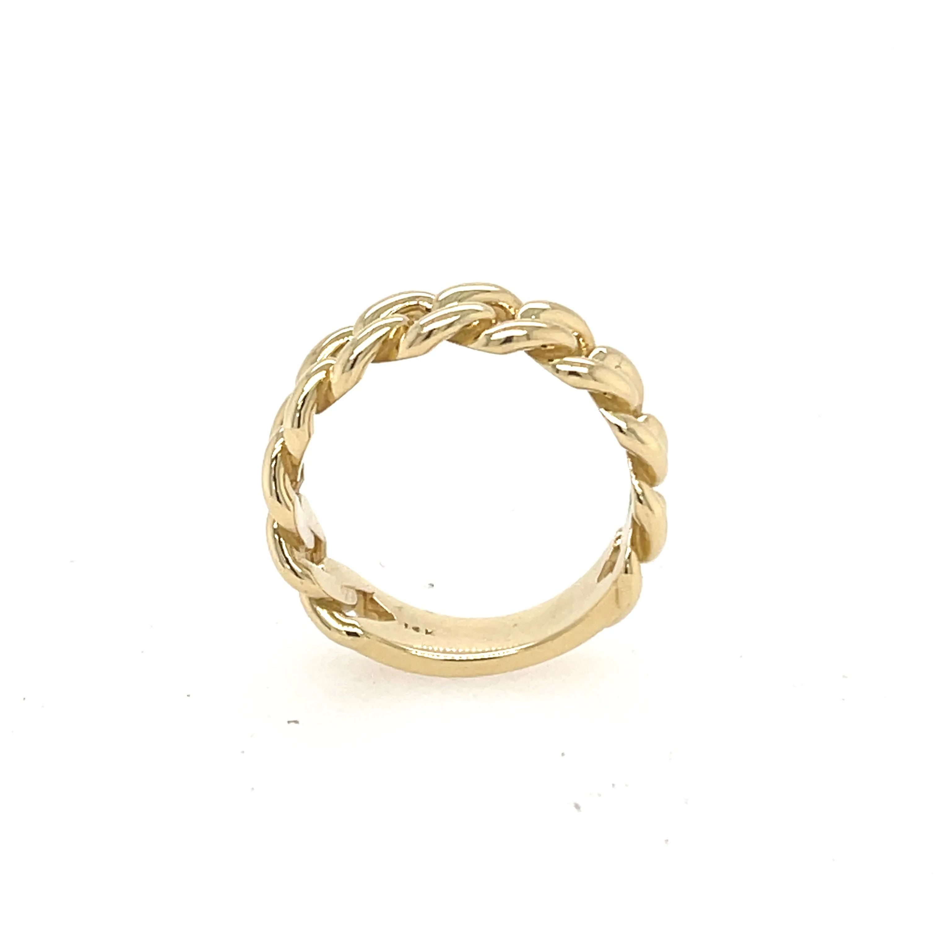 Men's Cuban Link Ring Solid 14K Gold MR005