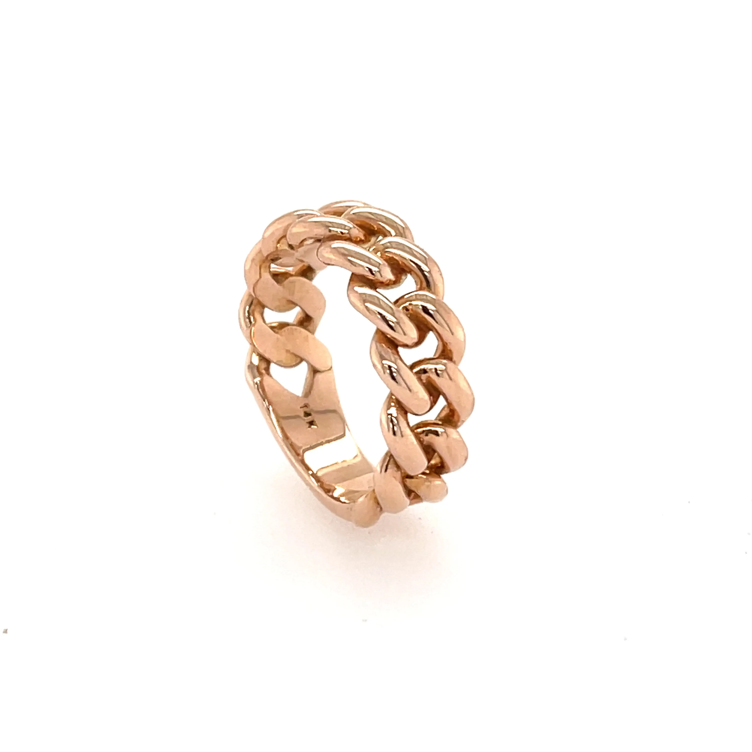 Men's Cuban Link Ring Solid 14K Gold MR005