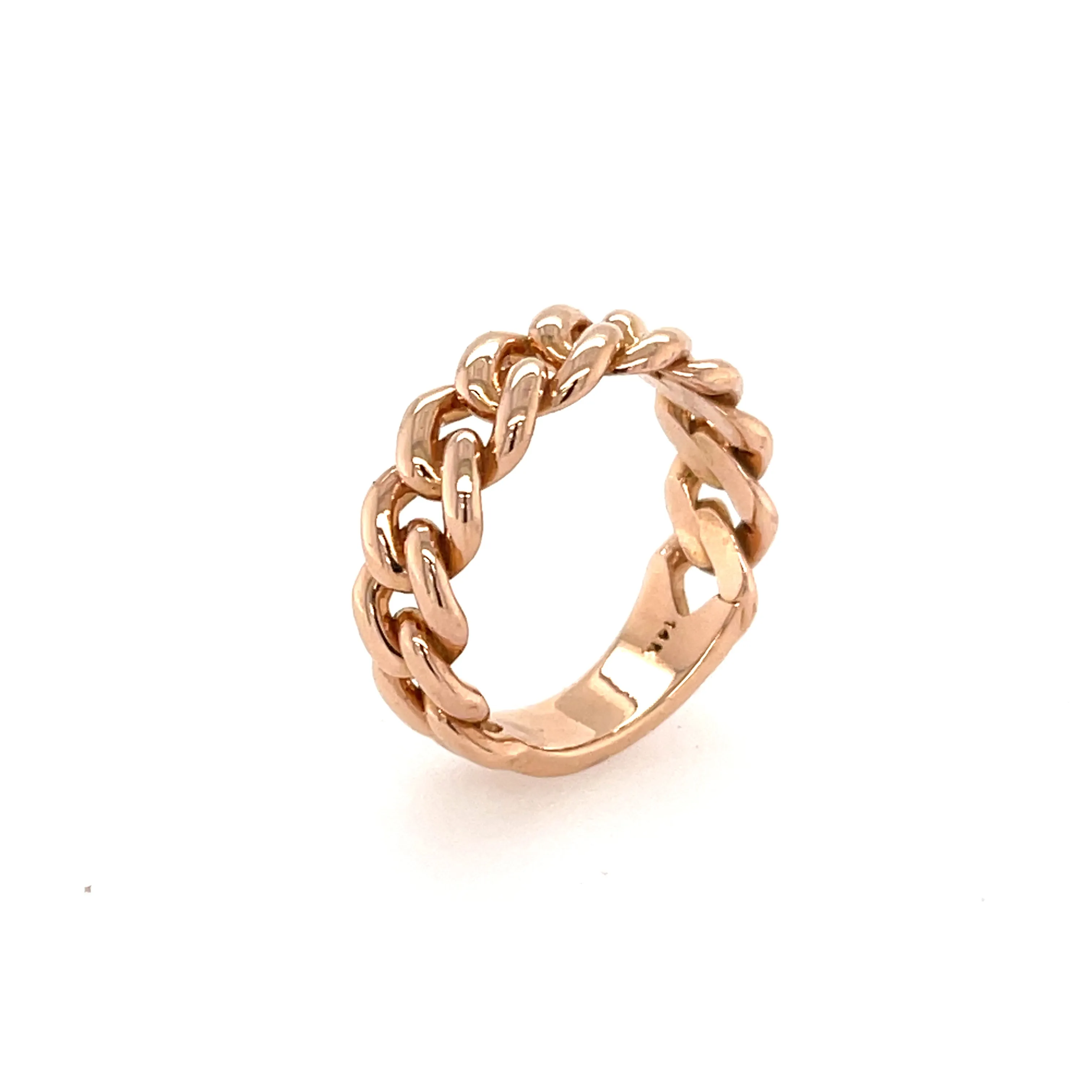 Men's Cuban Link Ring Solid 14K Gold MR005