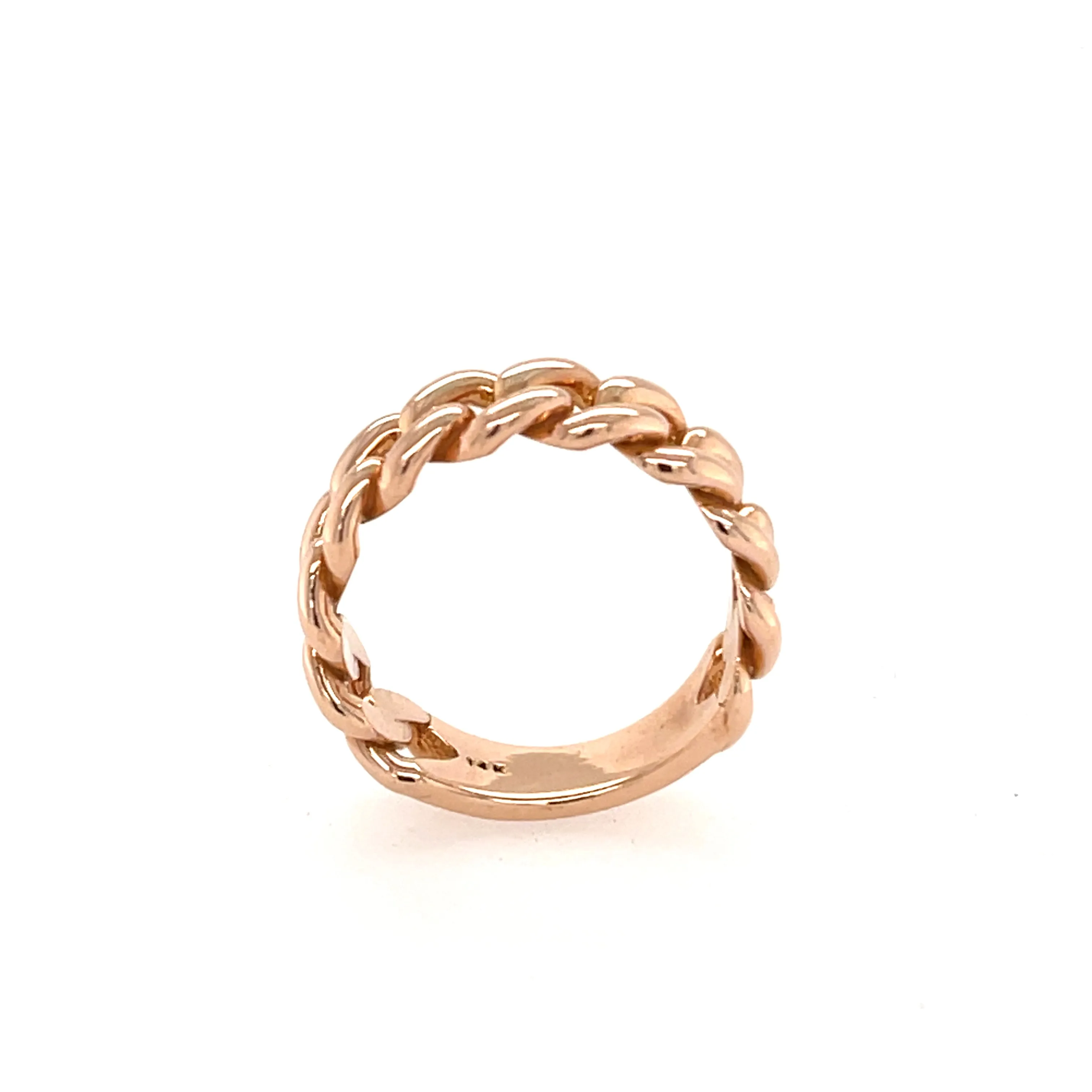 Men's Cuban Link Ring Solid 14K Gold MR005