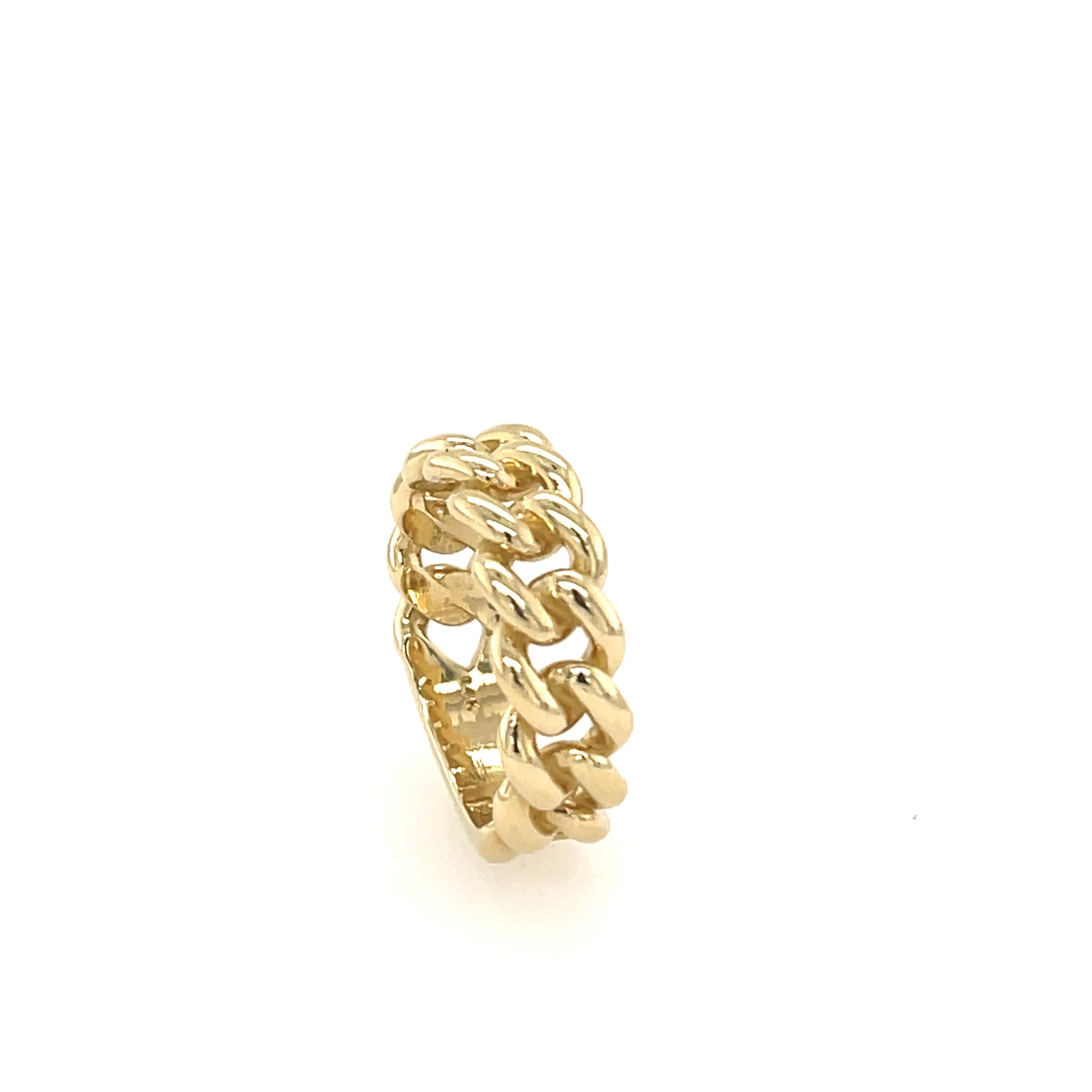 Men's Cuban Link Ring Solid 14K Gold MR005