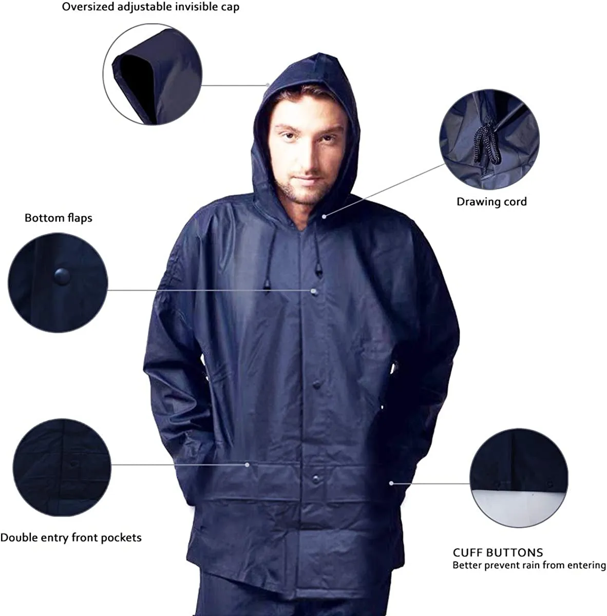 Men's Ultra-lite Waterproof Rain Suit for Golf,Hiking,Travel Running