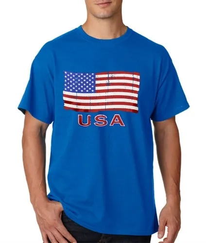 Men's USA Waving Flag T-Shirt in Five Colors