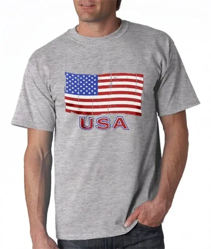 Men's USA Waving Flag T-Shirt in Five Colors